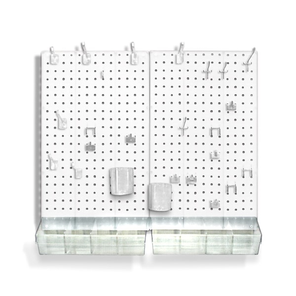 Azar Displays 70-Piece Pegboard Organizer Kit (2- 13.5" x 22") 900945-WHT - main